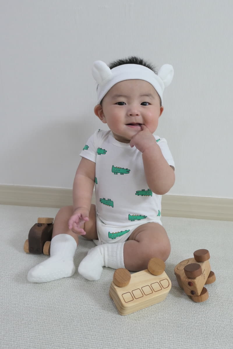 Party Kids - Korean Baby Fashion - #onlinebabyshop - Crocodile Bodysuit