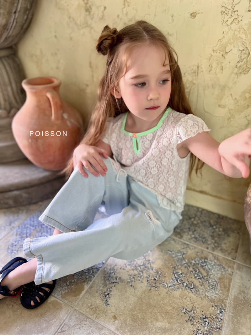 Poisson - Korean Children Fashion - #magicofchildhood - Lace Puff Tee - 7