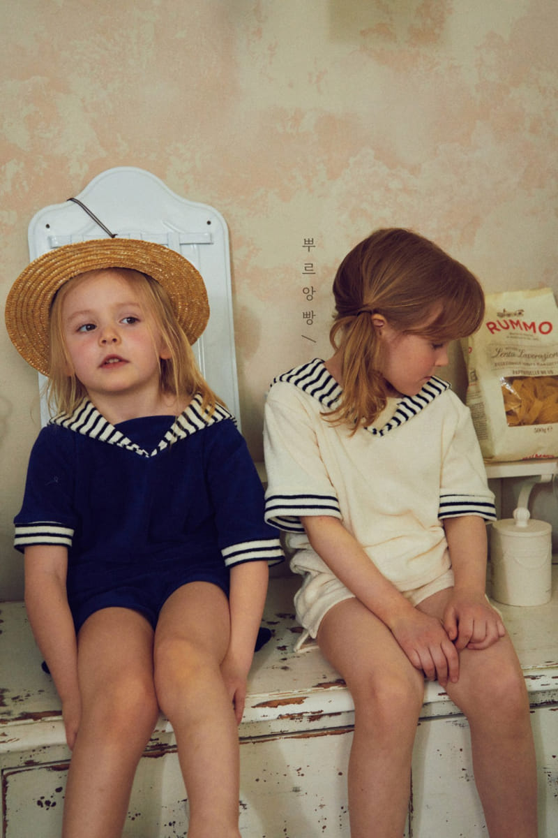 Pourenfant - Korean Children Fashion - #childrensboutique - Amber Sailor Terry Top Bottom Set - 4