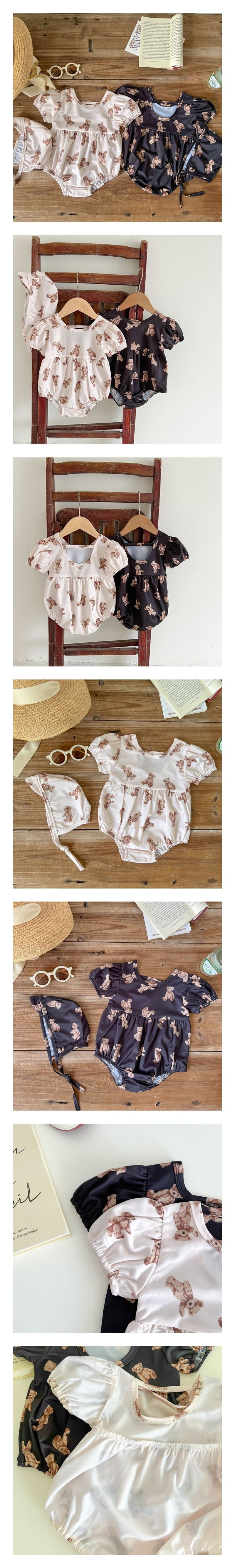 Reve Kid - Korean Baby Fashion - #babyfashion - Bear Swim Bodysuit