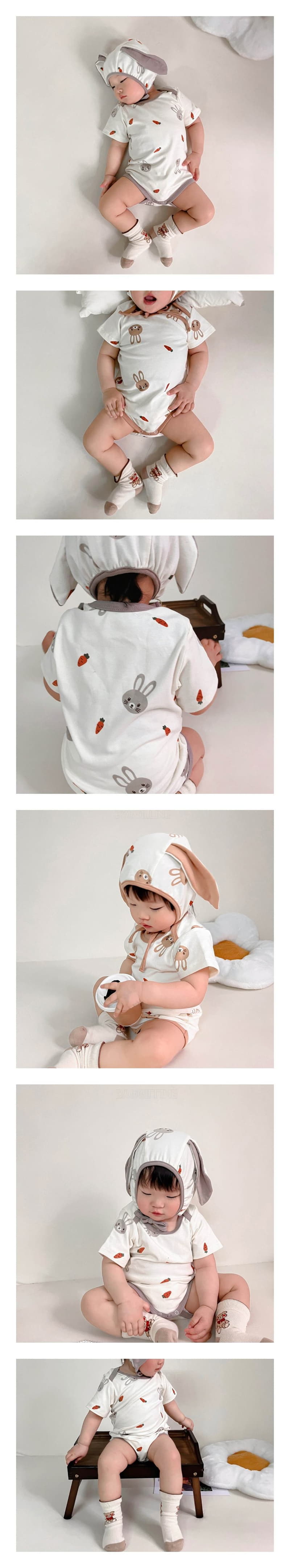 Reve Kid - Korean Baby Fashion - #onlinebabyboutique - Rabbit Carrot Bodysuit