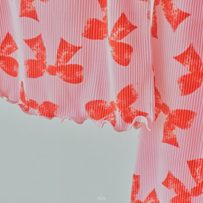 Rica - Korean Children Fashion - #minifashionista - Ribbon Top Botom Set - 10