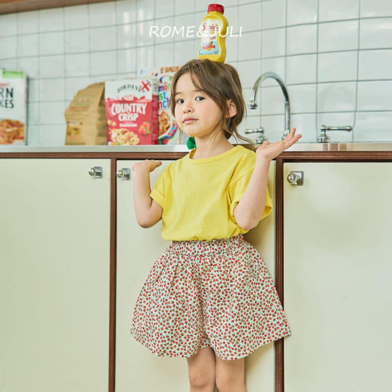 Rome Juli - Korean Children Fashion - #kidsshorts - Flower banding Skirt Pants - 2
