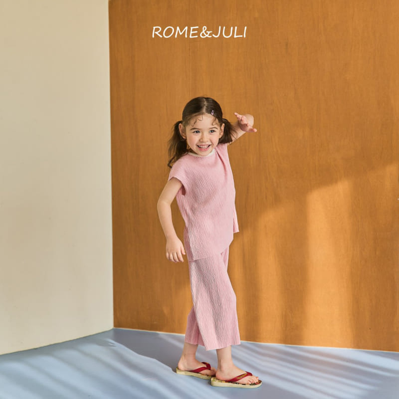 Rome Juli - Korean Children Fashion - #kidsstore - Creamy Pleats Top Bottom Set - 10