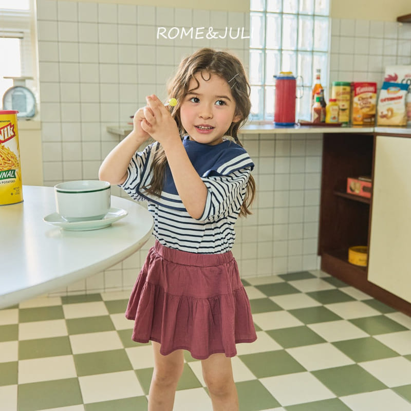 Rome Juli - Korean Children Fashion - #kidsstore - Stripes Shirring Tee - 2