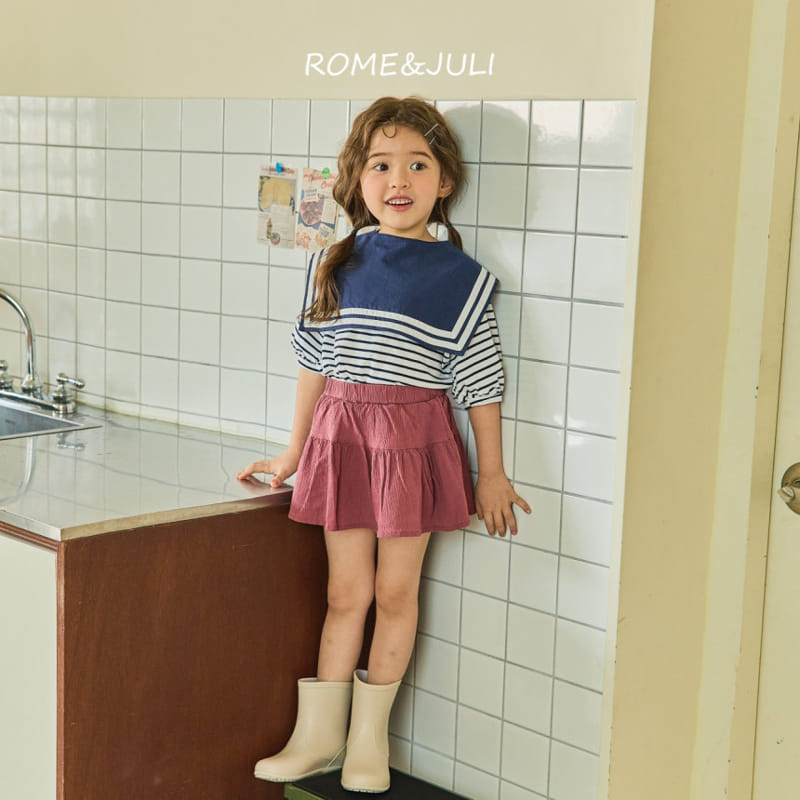 Rome Juli - Korean Children Fashion - #littlefashionista - Stripes Shirring Tee - 5