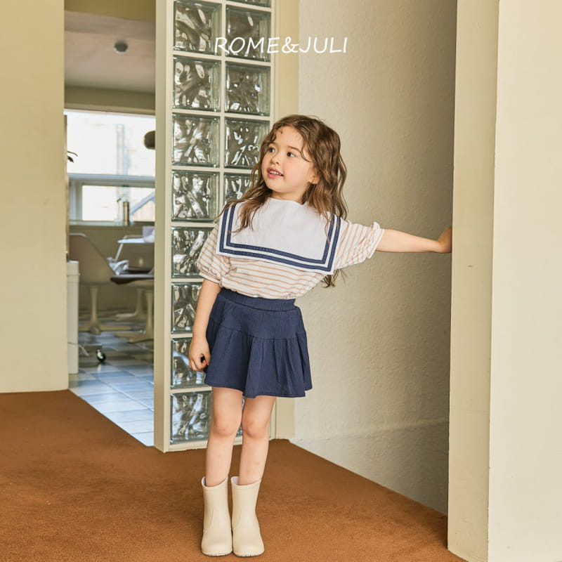 Rome Juli - Korean Children Fashion - #prettylittlegirls - Stripes Shirring Tee - 8