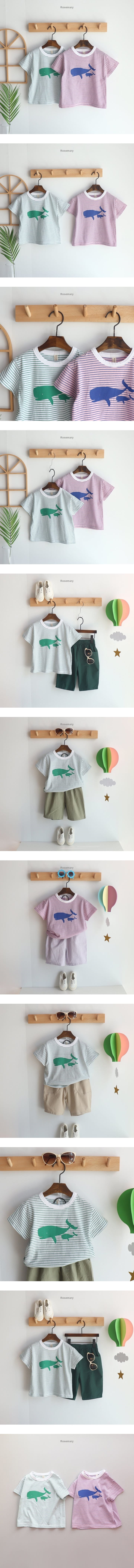 Rosemary - Korean Children Fashion - #littlefashionista - Baby Dolphine Stripes Tee