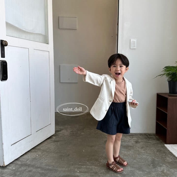 Saint Doll - Korean Children Fashion - #designkidswear - Overfit Linen Jacket with Mom - 6