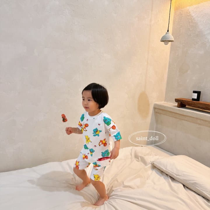 Saint Doll - Korean Children Fashion - #kidsshorts - Pocket Mon Home Top Bottom Set - 9