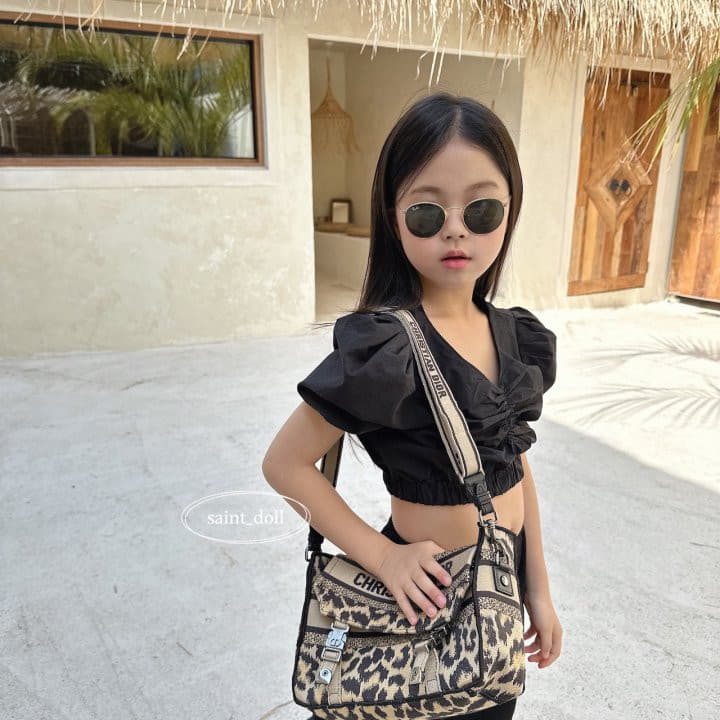 Saint Doll - Korean Children Fashion - #kidsstore - Shirring 3 Angle Crop Blouse with Mom - 2
