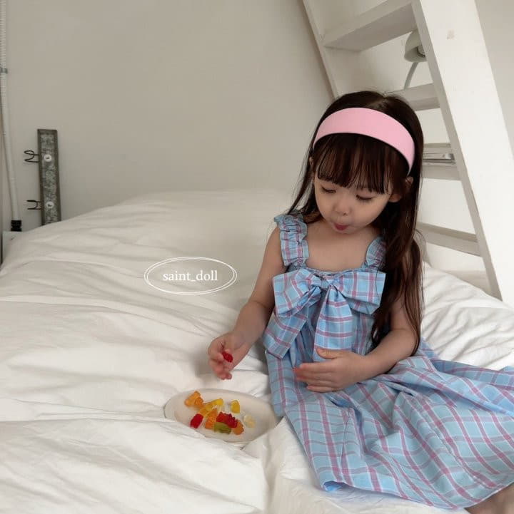 Saint Doll - Korean Children Fashion - #magicofchildhood - Check Ribbon One-piece - 9
