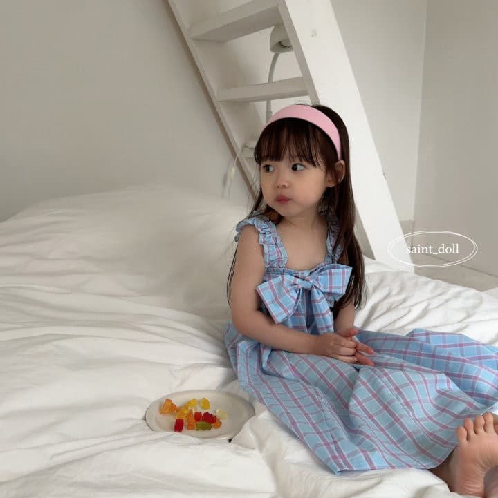 Saint Doll - Korean Children Fashion - #minifashionista - Check Ribbon One-piece - 10