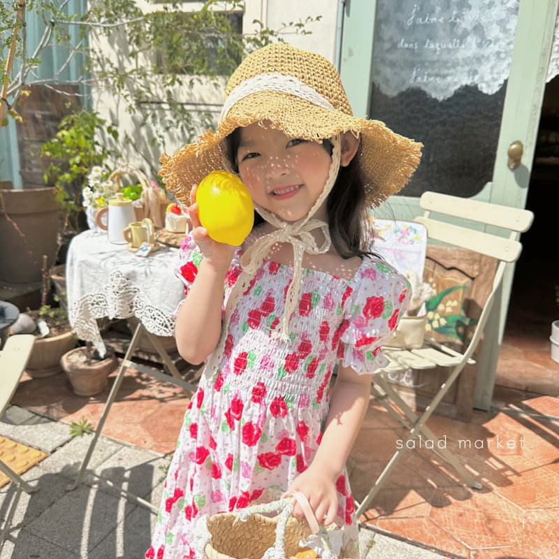 Salad Market - Korean Children Fashion - #discoveringself - Rose Smocked One-piece - 5