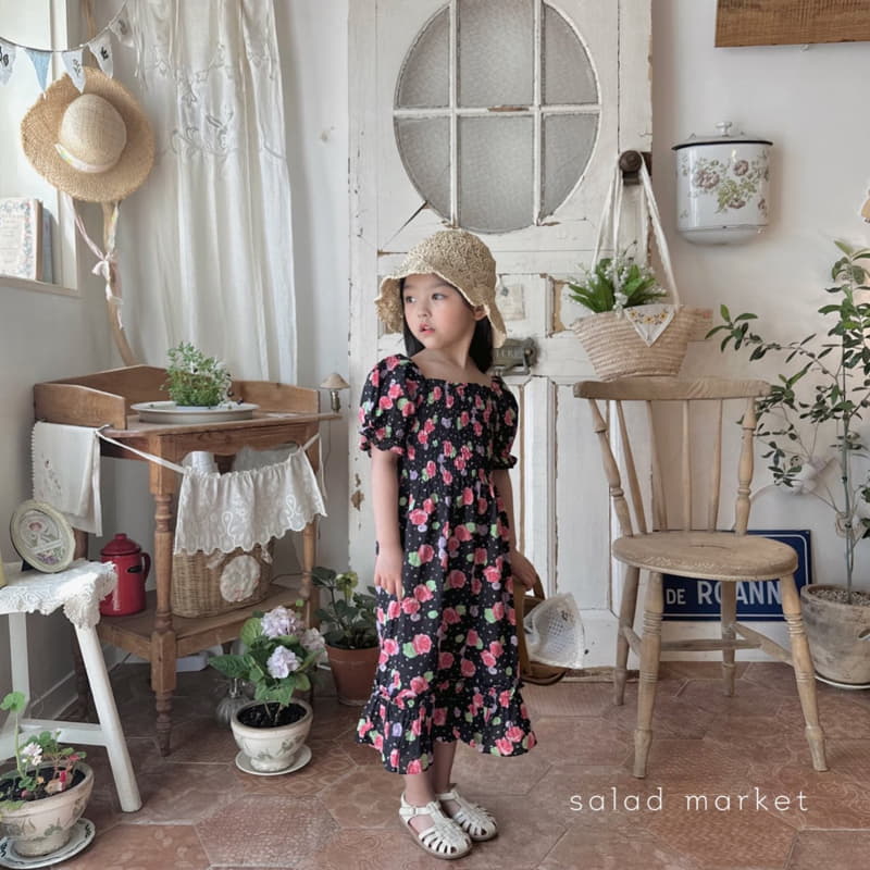Salad Market - Korean Children Fashion - #magicofchildhood - Rose Smocked One-piece - 12