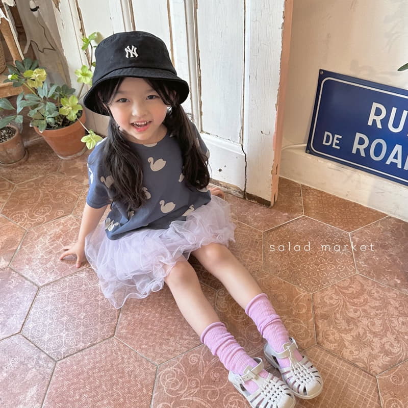 Salad Market - Korean Children Fashion - #stylishchildhood - Swan Crop Tee - 11