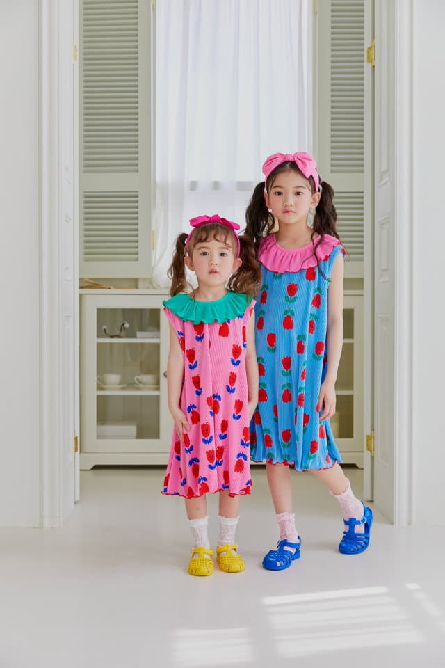 Sera - Korean Children Fashion - #Kfashion4kids - Sailor Wrinkle One-piece