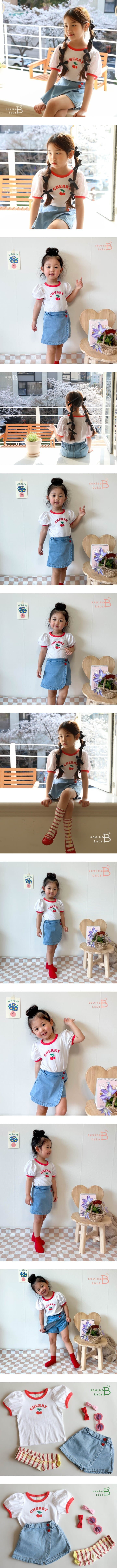 Sewing B - Korean Children Fashion - #todddlerfashion - Cherry Puff Tee