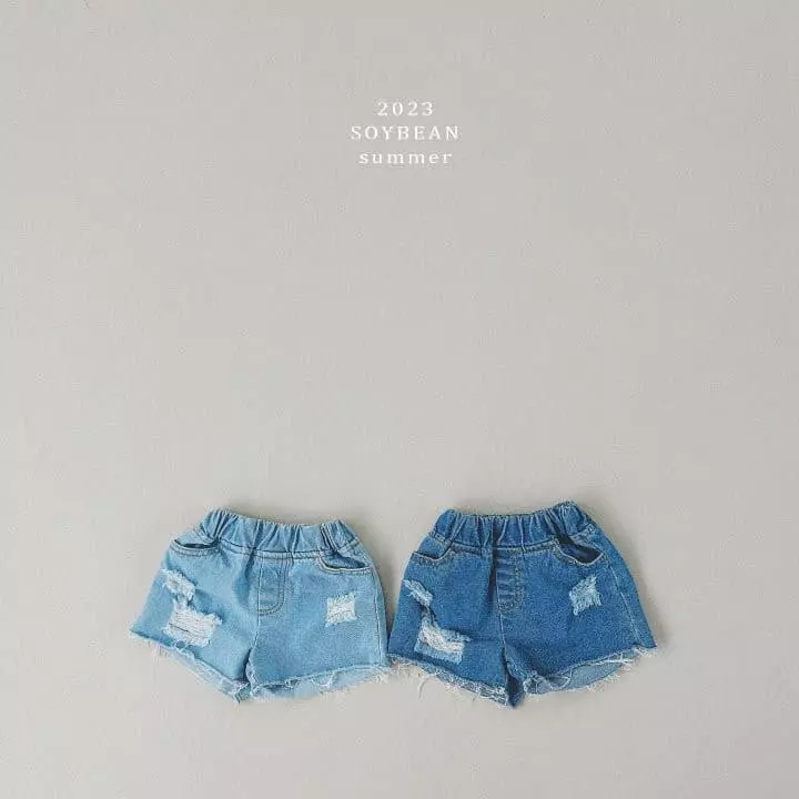Soybean - Korean Children Fashion - #childofig - Demage Denim Shorts - 6