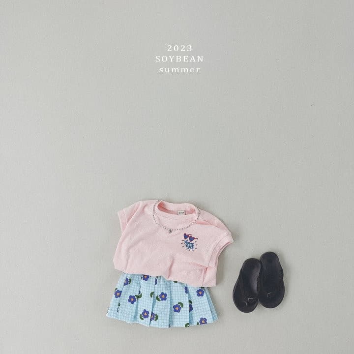 Soybean - Korean Children Fashion - #childrensboutique - Check Flower Tennis Skirt - 5