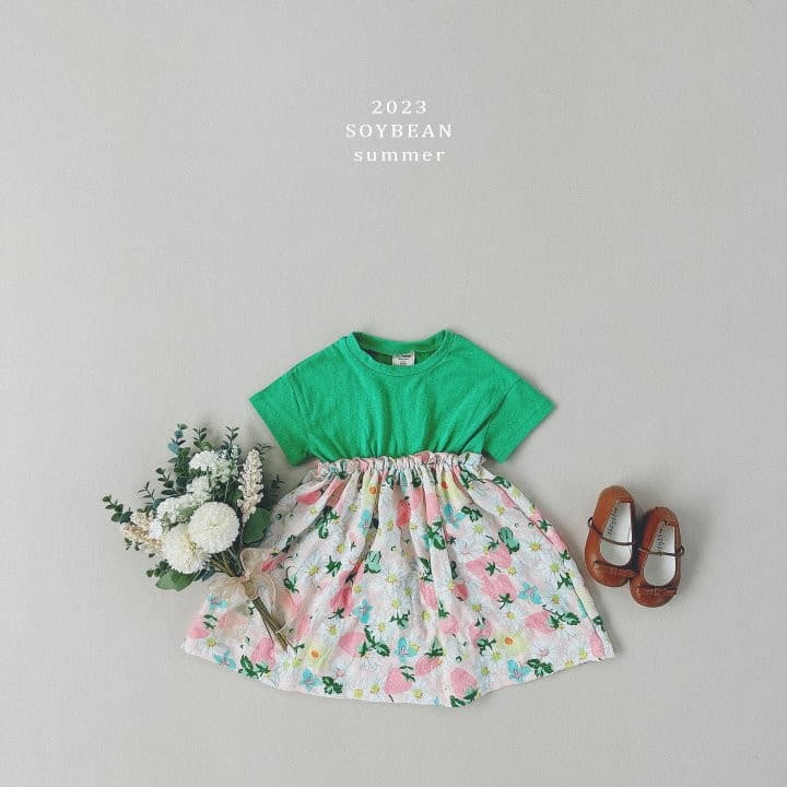 Soybean - Korean Children Fashion - #designkidswear - Strawberry Flower One-piece - 2