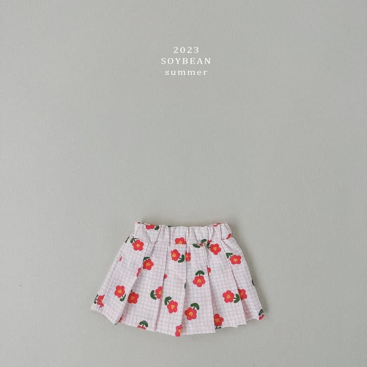 Soybean - Korean Children Fashion - #designkidswear - Check Flower Tennis Skirt - 6