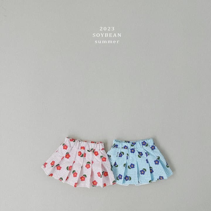 Soybean - Korean Children Fashion - #discoveringself - Check Flower Tennis Skirt - 7