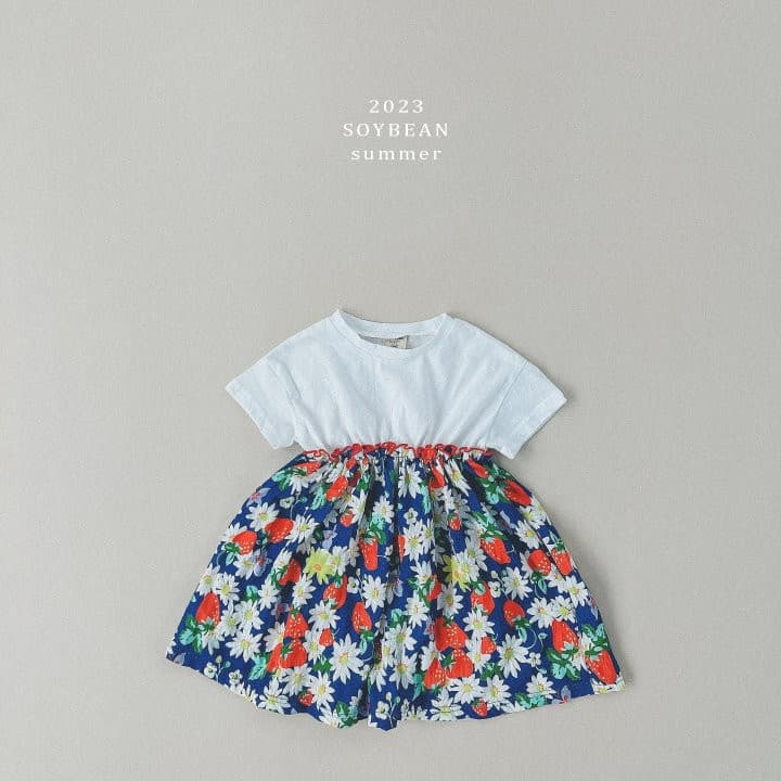 Soybean - Korean Children Fashion - #kidsstore - Strawberry Flower One-piece - 6