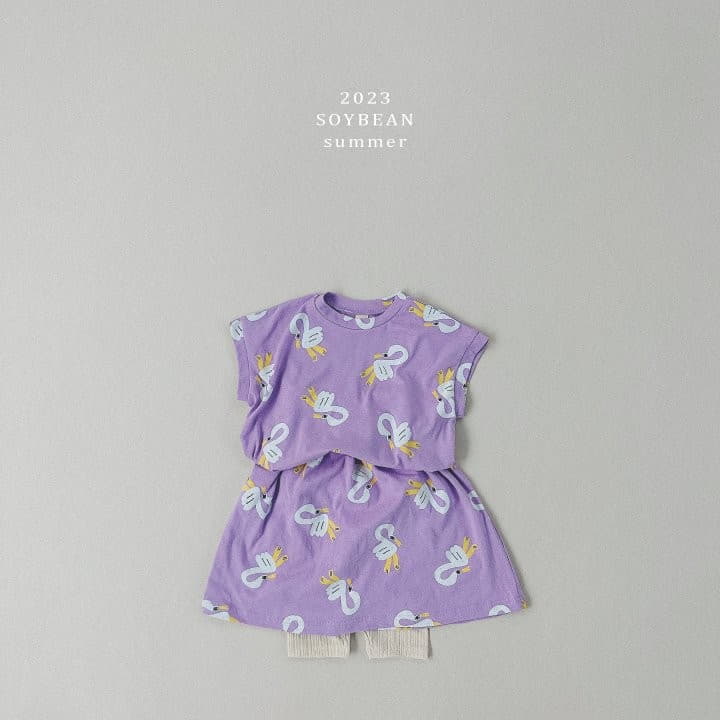 Soybean - Korean Children Fashion - #toddlerclothing - Swan Skirt Top Bottom Set - 4