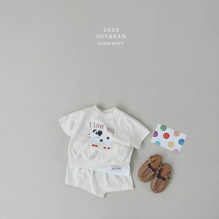 Soybean - Korean Children Fashion - #toddlerclothing - Merong Puppy Top Bottom Set - 2
