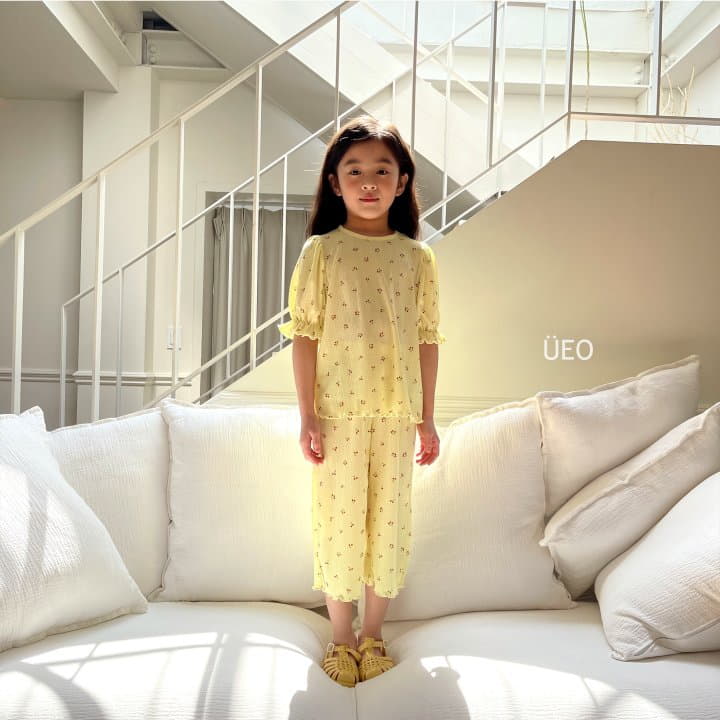 U Eo - Korean Children Fashion - #discoveringself - Cherry Pleats Top Bottom Set - 7