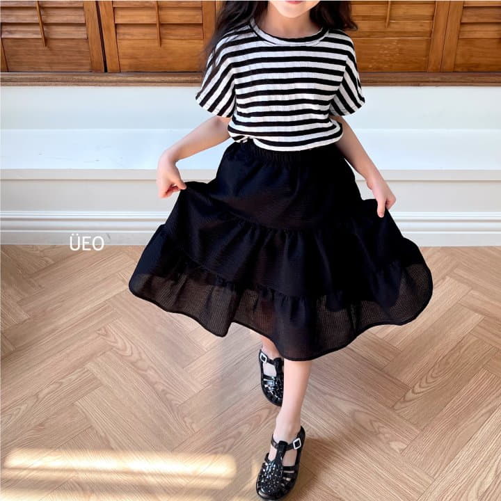 U Eo - Korean Children Fashion - #kidsshorts - Stripes Plat Tee - 3