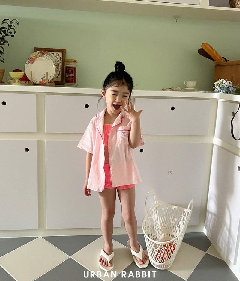 Urban Rabbit - Korean Children Fashion - #kidsshorts - Piping Beach Shirt - 4