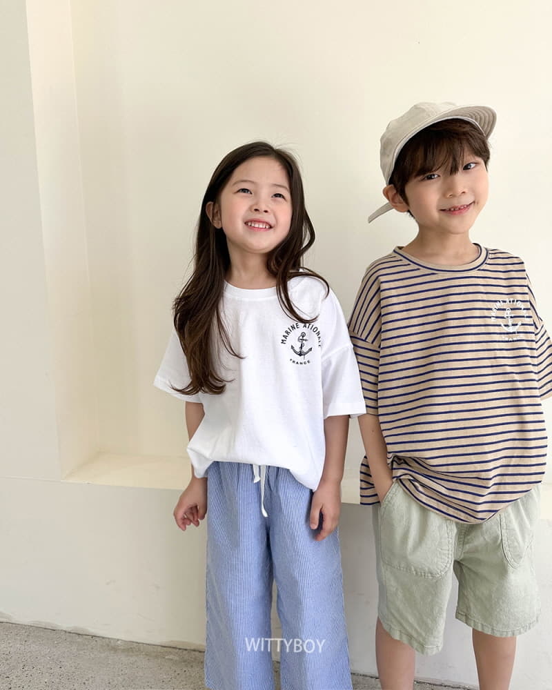 Witty Boy - Korean Children Fashion - #childrensboutique - Marine Stripes Tee - 9
