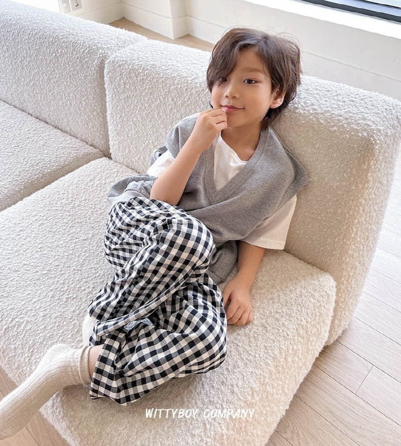 Witty Boy - Korean Children Fashion - #kidsstore - Momo Check Pants - 9