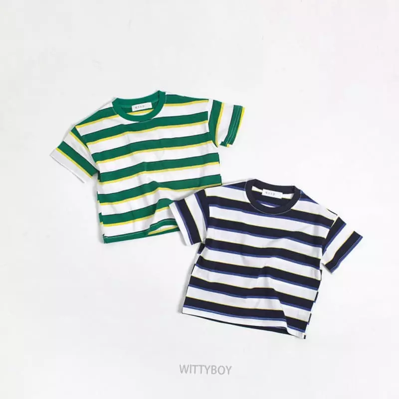 Witty Boy - Korean Children Fashion - #kidsstore - Friend Stipes Tee
