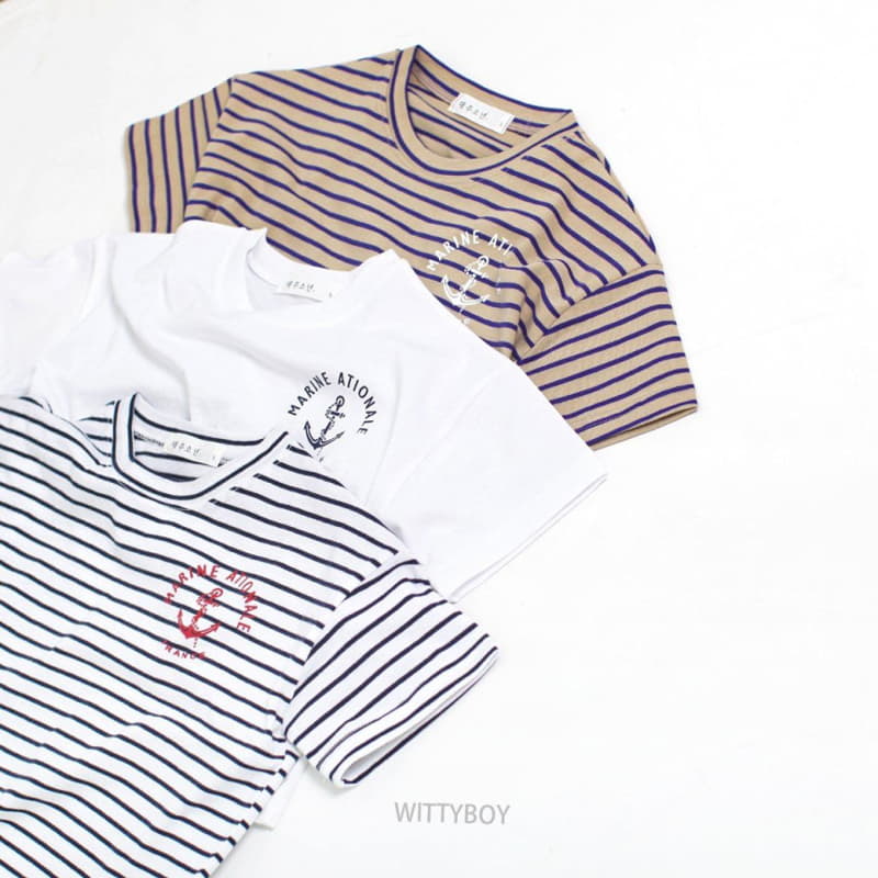 Witty Boy - Korean Children Fashion - #littlefashionista - Marine Stripes Tee