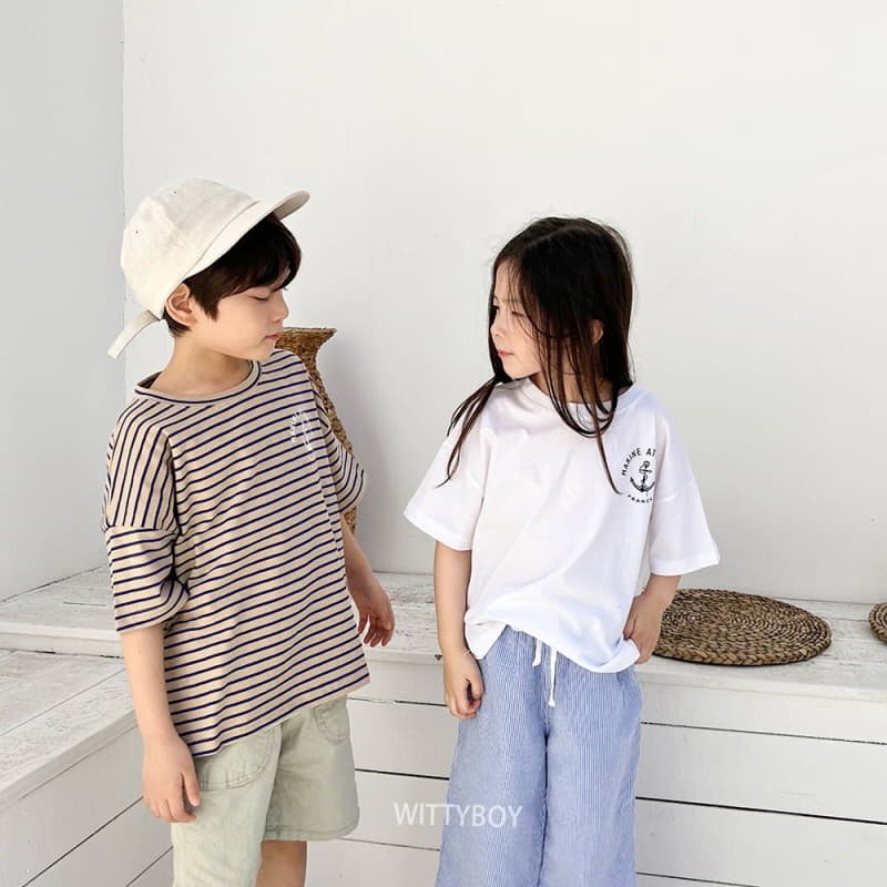 Witty Boy - Korean Children Fashion - #magicofchildhood - Marine Stripes Tee - 2