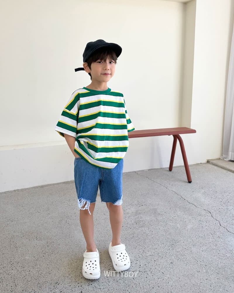Witty Boy - Korean Children Fashion - #minifashionista - Friend Stipes Tee - 6