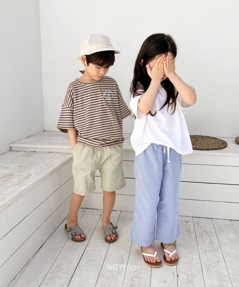 Witty Boy - Korean Children Fashion - #toddlerclothing - Marine Stripes Tee - 6