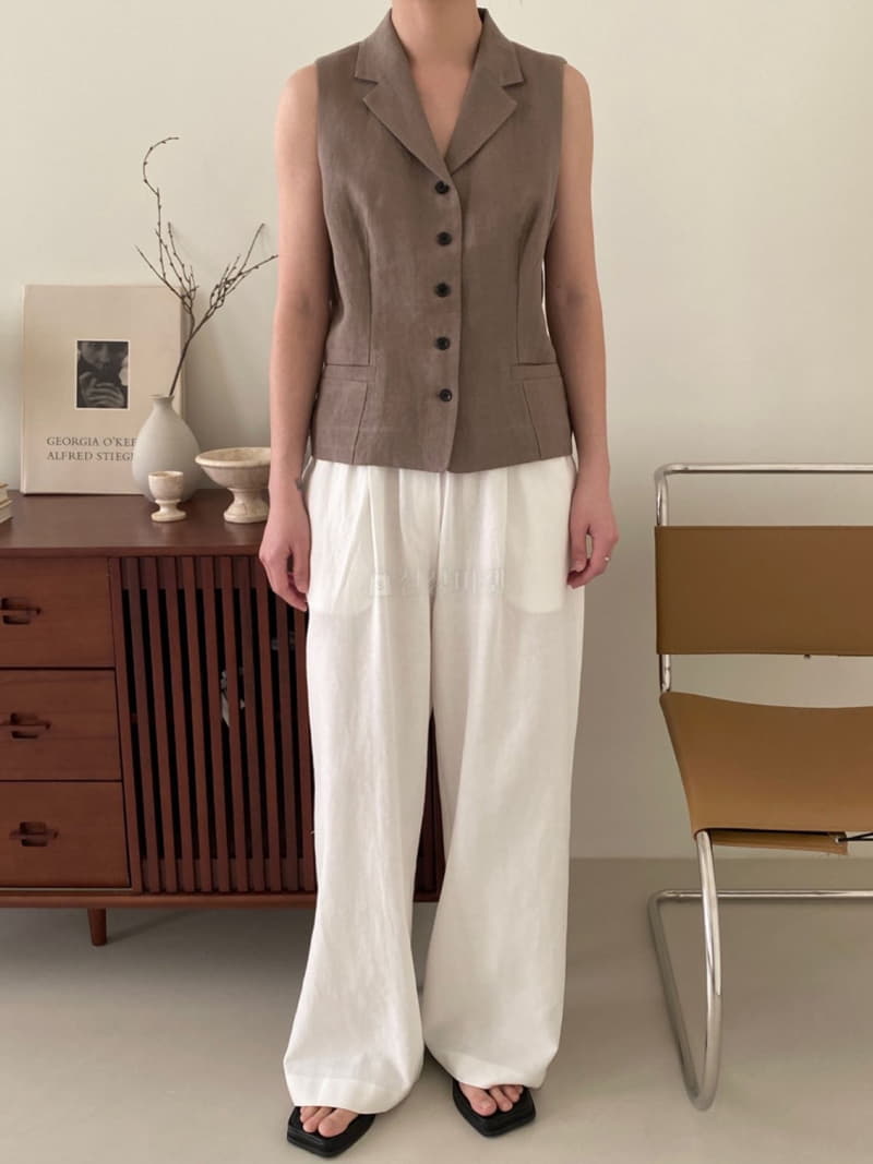 3.Another - Korean Women Fashion - #momslook - Linen Vest
