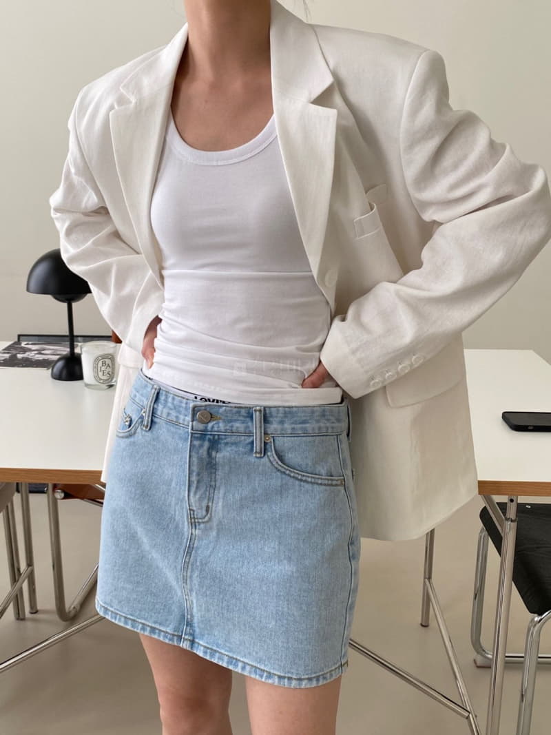 3.Another - Korean Women Fashion - #momslook - Low Denim Skirt - 8
