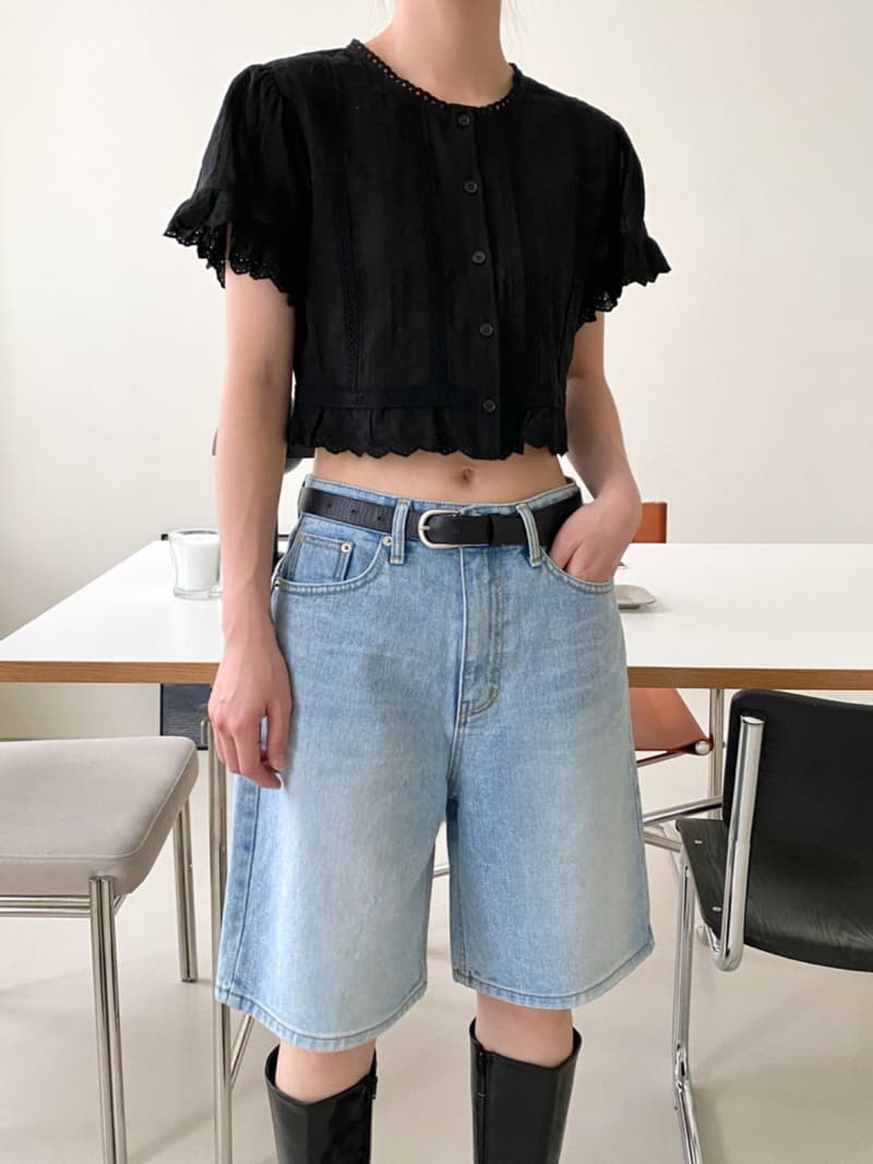 3.Another - Korean Women Fashion - #momslook - Denim Shorts - 8