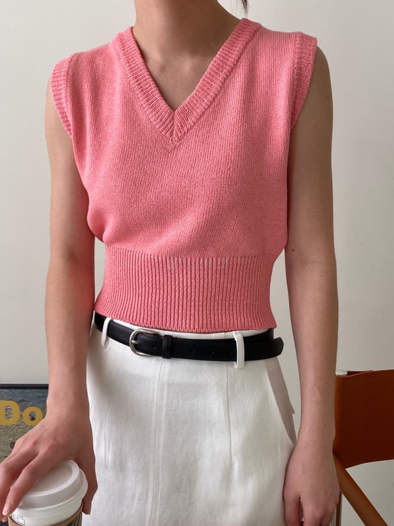 3.Another - Korean Women Fashion - #momslook - V Vest Knit Tee - 4