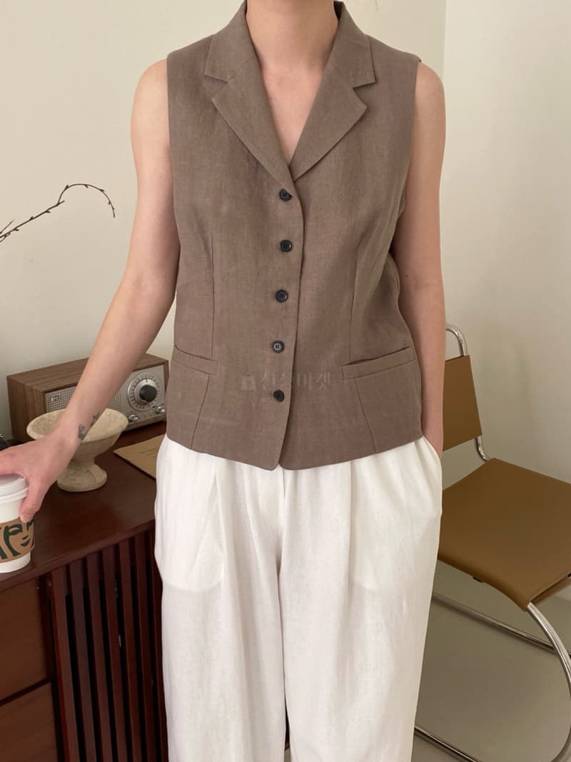 3.Another - Korean Women Fashion - #womensfashion - Linen Vest - 2