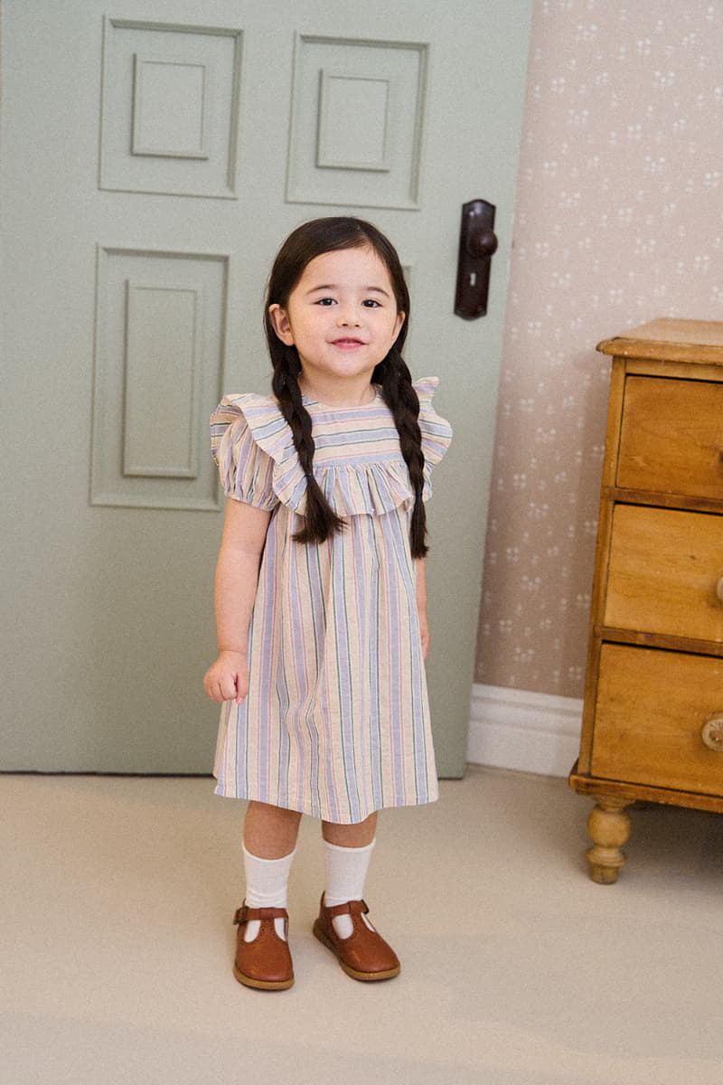A-Market - Korean Children Fashion - #Kfashion4kids - Sweet Stripes One-piece - 8