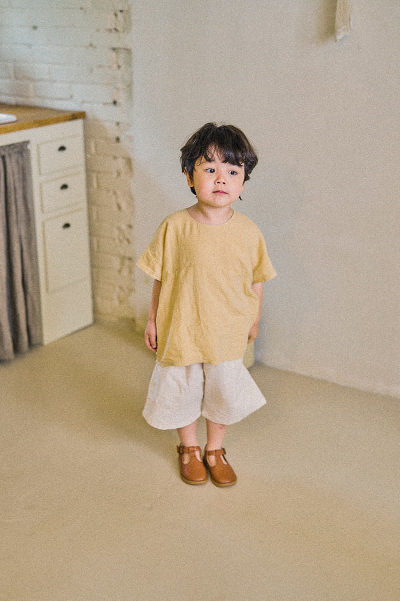 A-Market - Korean Children Fashion - #childrensboutique - Cap Sleeves Linen Blouse - 5