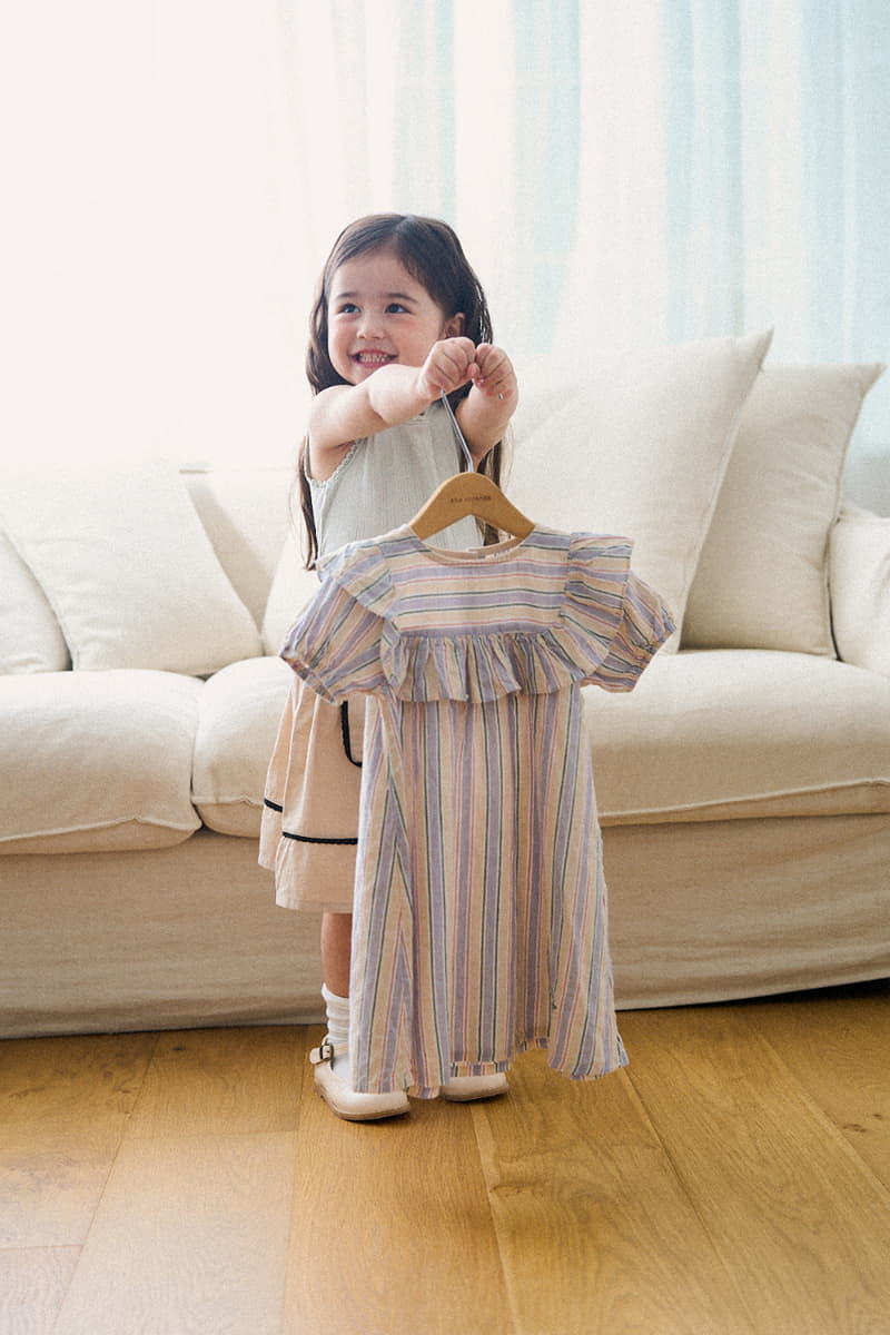 A-Market - Korean Children Fashion - #designkidswear - Sweet Stripes One-piece - 2