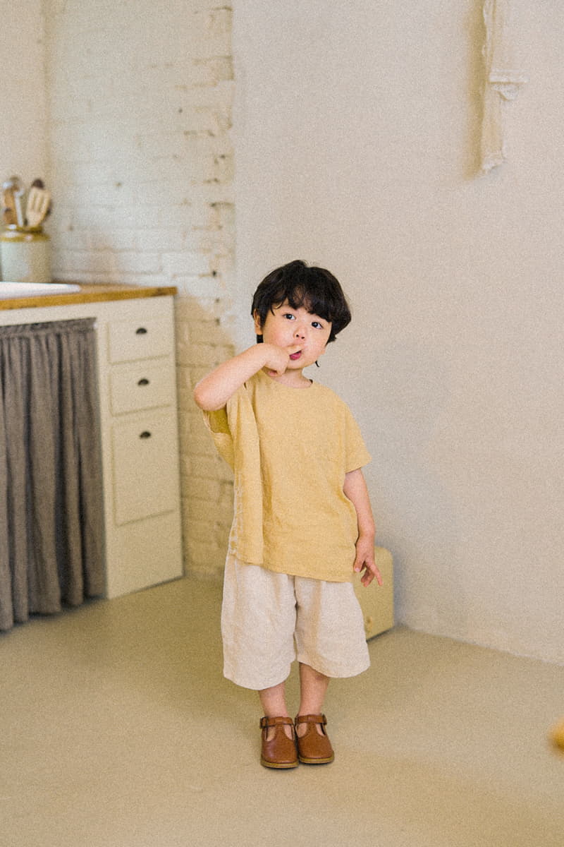 A-Market - Korean Children Fashion - #designkidswear - Cap Sleeves Linen Blouse - 6