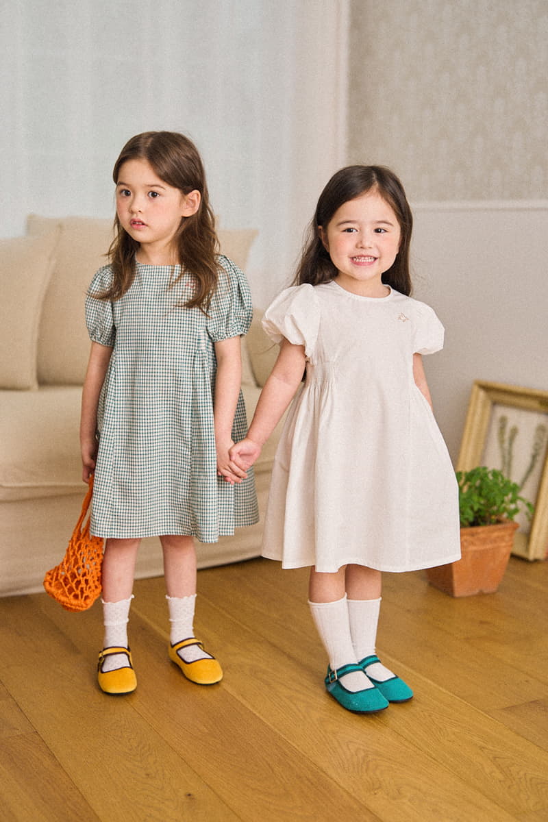 A-Market - Korean Children Fashion - #discoveringself - Retro Check One-piece - 2